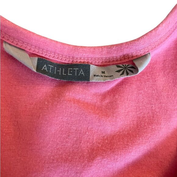 Athleta Racerback Knit Sundress Built in Bra Womens Size Medium In Coral Pink - Picture 8 of 11